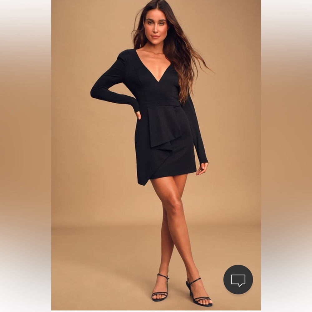 Lulus the one I want long sleeve black body on dress